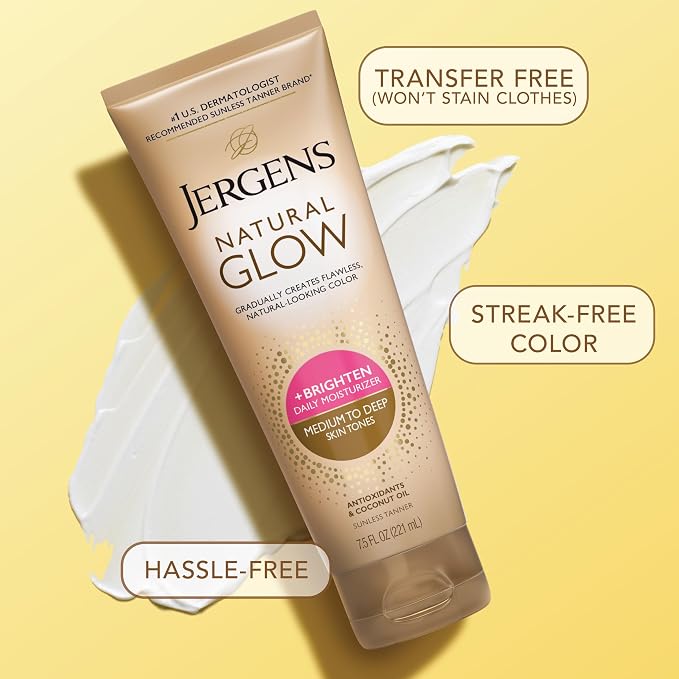 Jergens Natural Glow Self Tanner Body Lotion, Sunless Tanning, Medium to Deep - Image 7