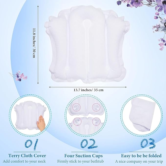 Jetec 2 Pcs Inflatable Bath Pillow - Image 4