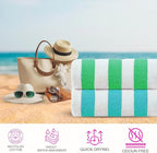 CASA COPENHAGEN Cabana Towel 4Pcs Multicolour Designer Stripe Beach Towels Gift - Image 2