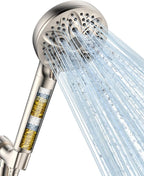 6-Setting Filtered Handheld Shower Head, JDO High Pressure Shower Head by JDO