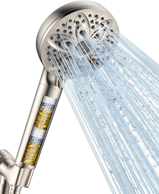 6-Setting Filtered Handheld Shower Head, JDO High Pressure Shower Head by JDO