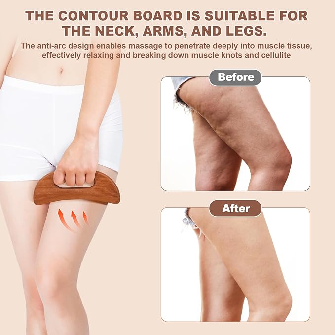 3-in-1 Wood Therapy Massage Tools Wooden Gua Sha Lymphatic Drainage Massager - Image 4