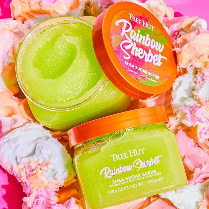 Tree Hut Rainbow Sherbet Shea Sugar Scrub, Exfoliating Body Scrub Removes Dead - Image 8