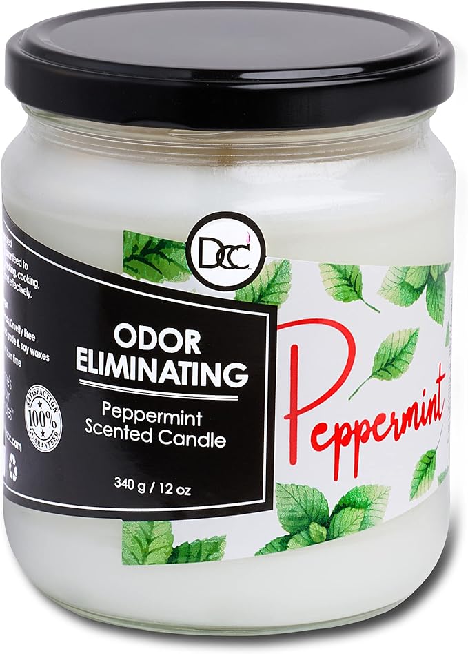 Peppermint Odor Eliminating Highly Fragranced Candle by DiannesCustomCandles