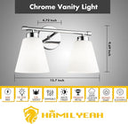 Hamilyeah Modern Chrome Bathroom Vanity Light Fixture Over Mirror, 2 Light - Image 2