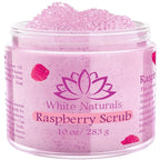 Organic Raspberry Scrub, Natural Exfoliating Salt Body & Face Scrub, Pure by WhiteNaturals