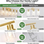 MOKATNG 5-Light Bathroom Light Fixtures, Vanity Light - Image 4