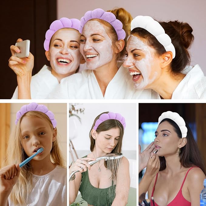 3 Pack Spa Headbands for Washing Face, Skincare Headbands Makeup Headband - Image 6