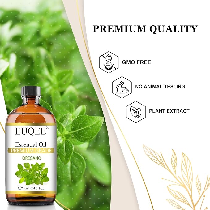 EUQEE Oregano Essential Oil 4oz / 118ML Large Capacity Oregano Oil Pure - Image 3