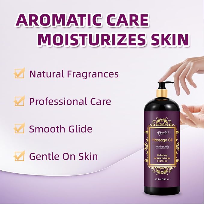 Pjordo Aromatherapy Lavender Massage Oil, Massage Oil - Image 3