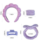 7 Pcs Spa Set, Facial Headband and Wristband Set, Skincare Accessories - Image 6