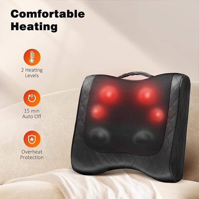 Boriwat Back Massager with Heat, Percussion & Shiatsu 2-in-1 Massager - Image 4
