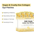 Permotary 30 Pairs Gel Crystal Collagen Under Eye Patches, 24K Gold Eye Mask - Image 3