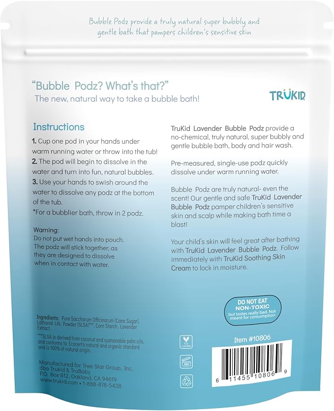 TruKid Bubble Podz Bubble Bath for Kids, & Babies, Tear Free Gentle & - Image 9
