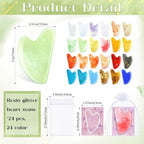 Sherr 24 Sets Gua Sha Facial Tools Bulk Resin Heart Shaped Guasha Boards - Image 2