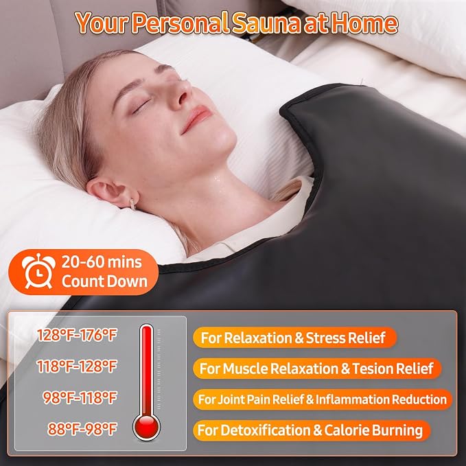 Infrared Sauna Blanket for Home: Premium PU Leather Portable Sauna Blanket Far - Image 3