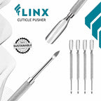 FLINX Metal Cuticle Pusher Tool 4 Pc Nail Manicure Tools Nail tools - Image 3
