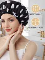 Years calm Shower Caps for Women Reusable Waterproof, Double Layer Waterproof - Image 5