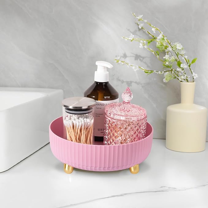 Anyoifax Makeup Perfume Organizer Tray 360 Degree Rotating Lazy Susan Skincare - Image 4