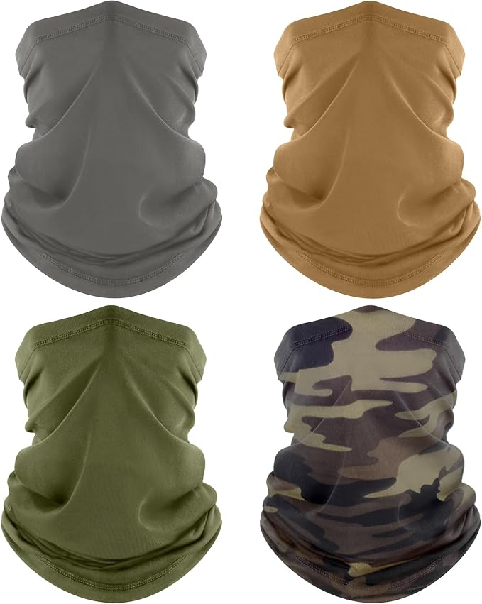 ROXUN 4 Pack Neck Gaiter, Cooling Breathable Face Mask UV Protection Scarf by Roxun