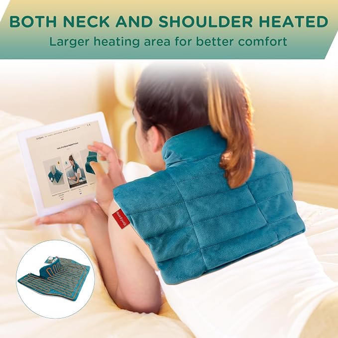 Comfytemp Heating Pad for Neck and Shoulders and Back, 2.6lb Weighted Electric - Image 6
