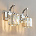 Crystal Vanity Lights 2-Light Chrome Wall Lamp Modern Crystal Bathroom Light by FDPBY