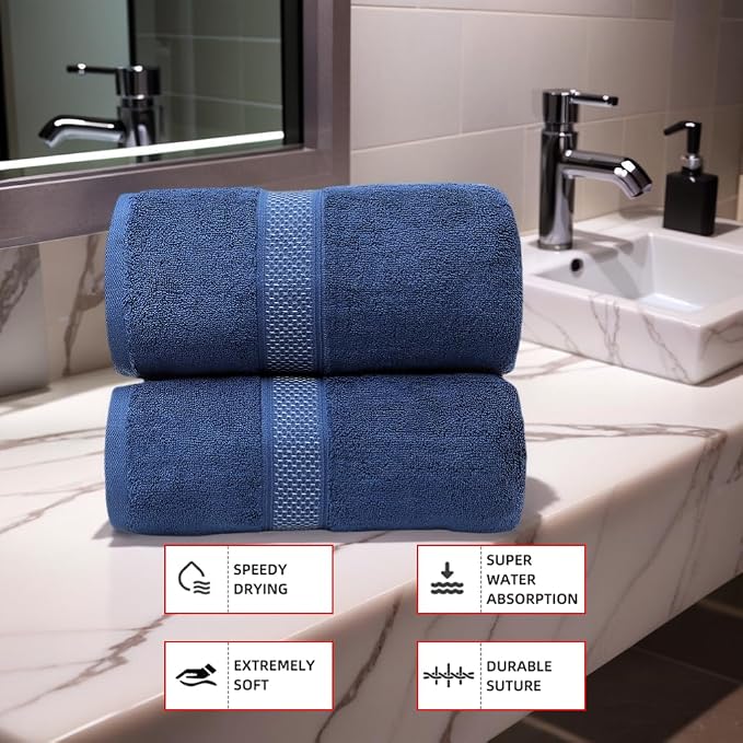 Fluffy Cotton Bath Towels Set800G, 2-Piece Set, Thickened and Enlarged - Image 3