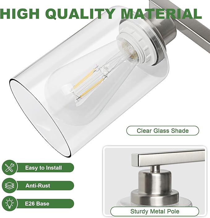 Ascher Bathroom Light Fixtures, 4-Light Vanity Lights - Image 4