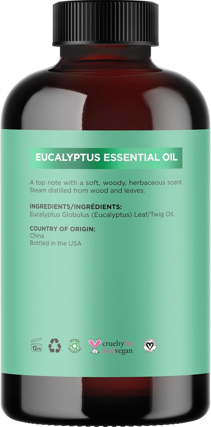 Pure Eucalyptus Essential Oil 4oz Invigorating Home Spa Aromatherapy and - Image 6