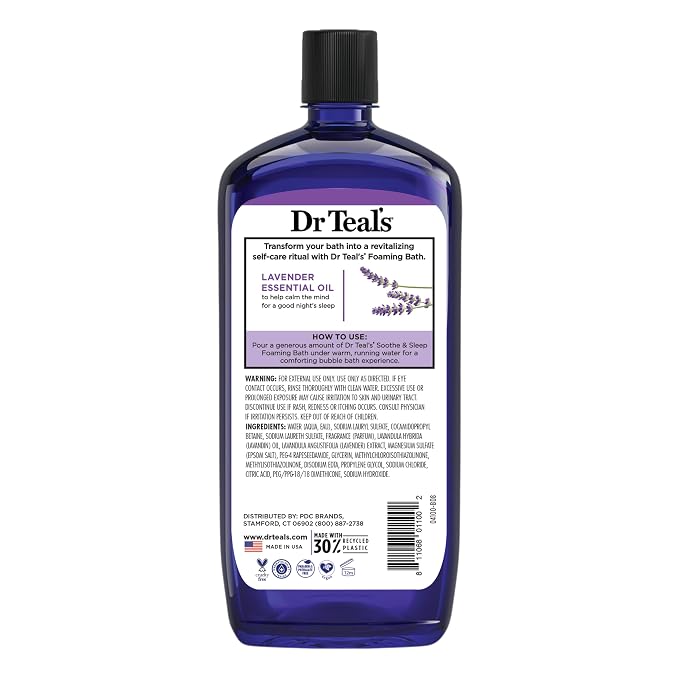 Dr Teal's Foaming Bath with Pure Epsom Salt, Soothe & Sleep with Lavender - Image 11