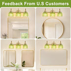 Bathroom Light Fixtures, Brushed Gold Vanity Lights - Image 4