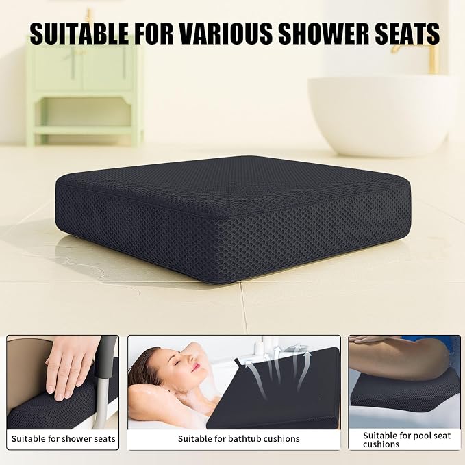 Shower Seat Cushion, Thickened Shower Chair Cushion 4D Air Fiber Material - Image 6