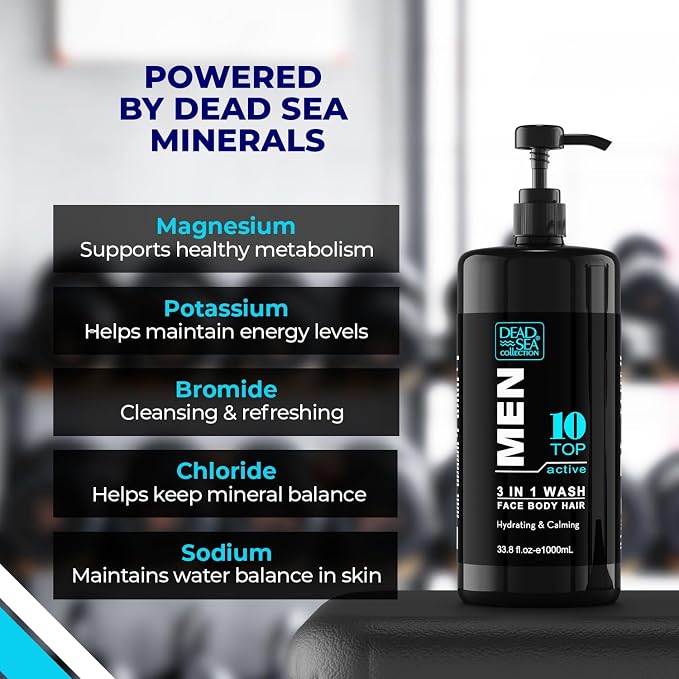 Dead Sea Collection Mens Body Wash 3 in 1 – TOP 10 ACTIVE Body Wash - Image 4