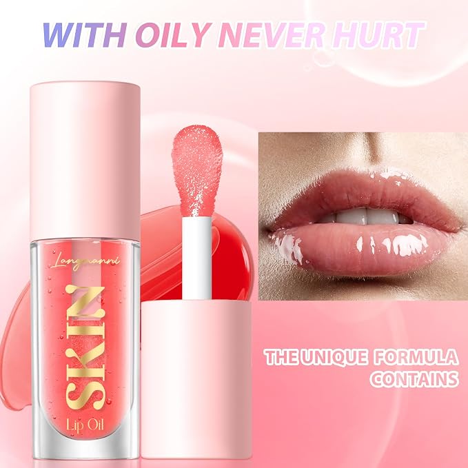 LANGMANNI Moisturizing Lip Oil, No-Sticky Lip Gloss Lip Balm Lip Care, Fruit - Image 7