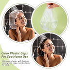 50 Pcs Large Disposable Shower Caps, Waterproof Clear Plastic Shower Cap - Image 4