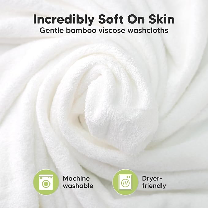 6-Pack Baby Washcloths – Soft Absorbent Viscose from Bamboo Washcloths - Image 2