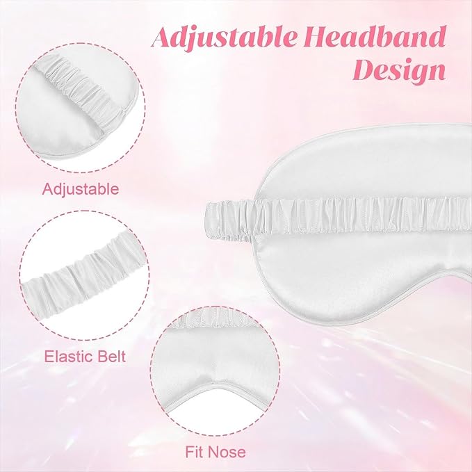 Silk Sleep Eye Mask 4 Pack Mulberry Silk Sleep Mask Eye Cover Blindfold - Image 3