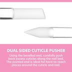 Bona Fide Beauty Glass Cuticle Pusher Set of 2 Manicure Nail Care Tools - Image 2