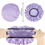 Three-Layer Terry Cloth Lined Satin Shower Cap, - Image 2