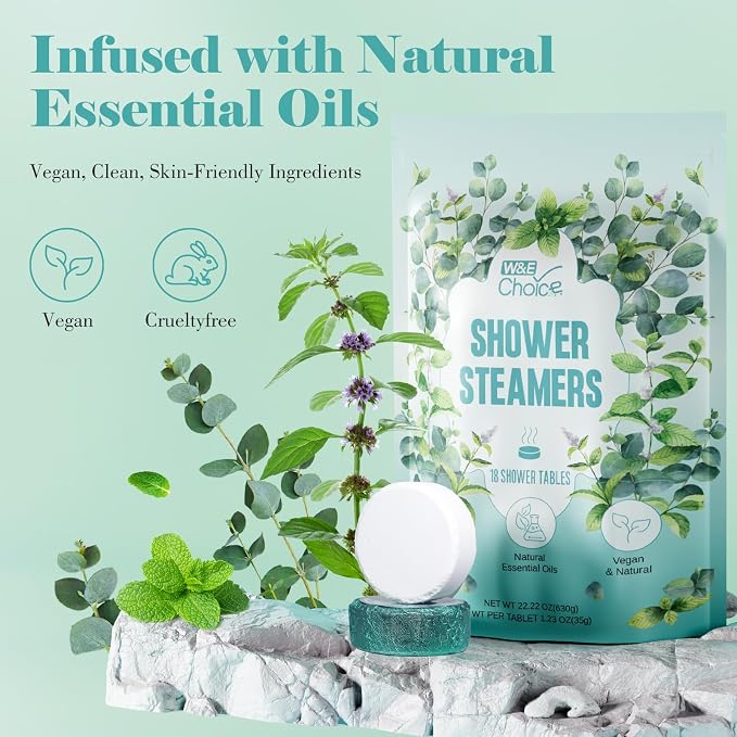 W&E Choice Shower Steamers Aromatherapy 18 Counts, Christmas Gifts - Image 3