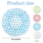 6 Pcs Shower Caps, Waterproof Bath Caps Plastic Reusable Shower Caps Elastic - Image 2