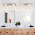 Indoi 4-Light Bathroom Light Fixtures, Brushed Nickel Vanity Lights - Image 7