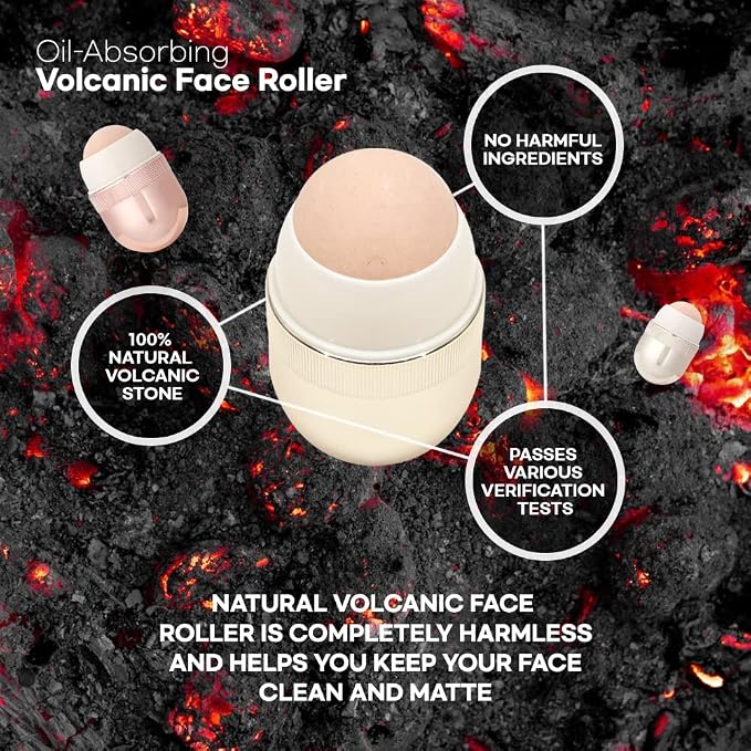 Korean Beauty Oil-Absorbing Volcanic Face Roller, Portable and Reusable - Image 4