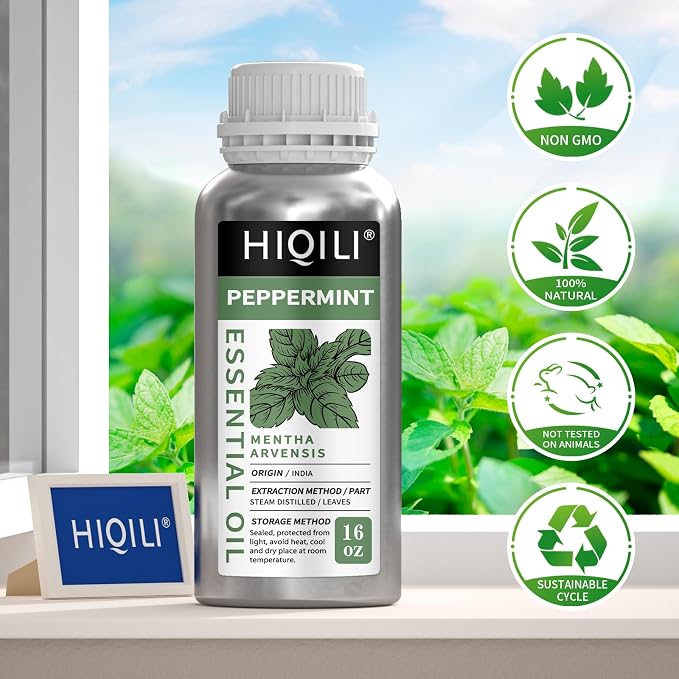 HIQILI Peppermint Essential Oil 16 oz 100% Pure Natural Aromatic Oil - Image 8