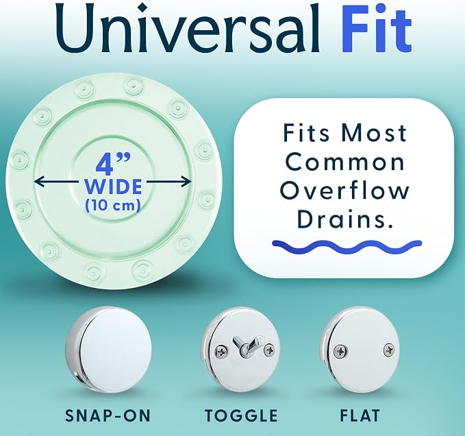 SlipX Solutions Bottomless Bath, Essential Overflow Drain Cover - Image 4