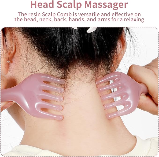 WY LIGHTING LEVEL 2Pcs Head Massager Manual Hair Scalp Massager Gua Sha Five - Image 4