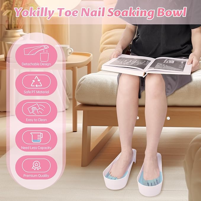 Yokilly Toe Nail Soaking Bowl, Shoe Design Foot Bath Soak Tub Bowl, Acetone - Image 5