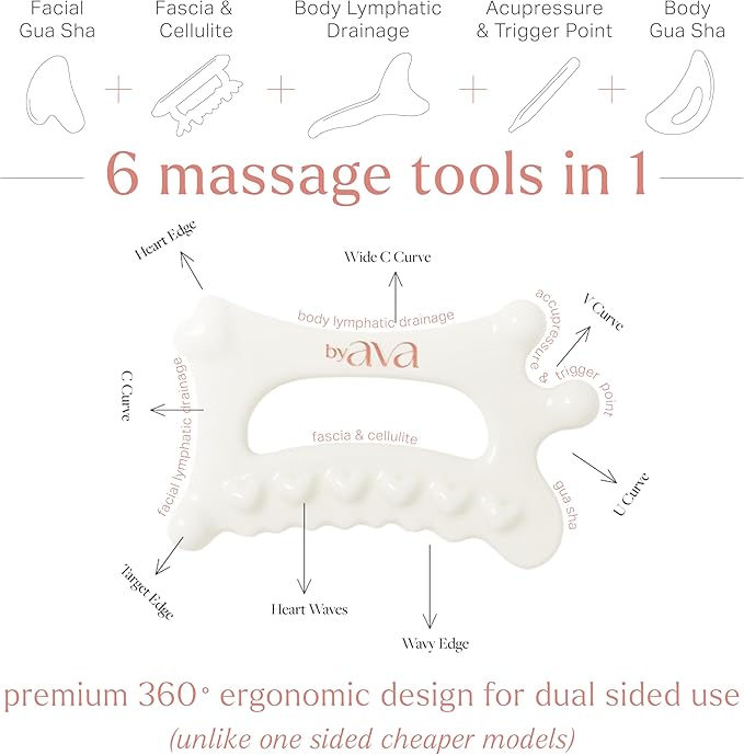 byAVA Gua Sha Jelloskin Lymphatic Massage Tool | Ceramic GuaSha - Image 4