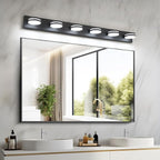 6-Light Bathroom Vanity Light Over Mirror, Matte Black LED Vanity Lighting - Image 6