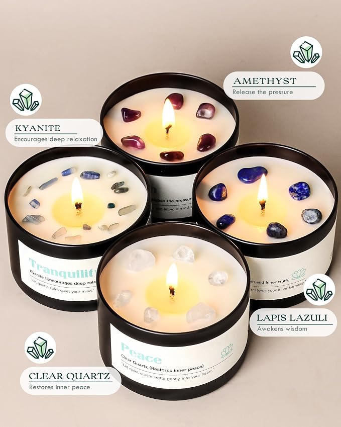 AOOVOO Crystal Calm Candles Set - Image 2